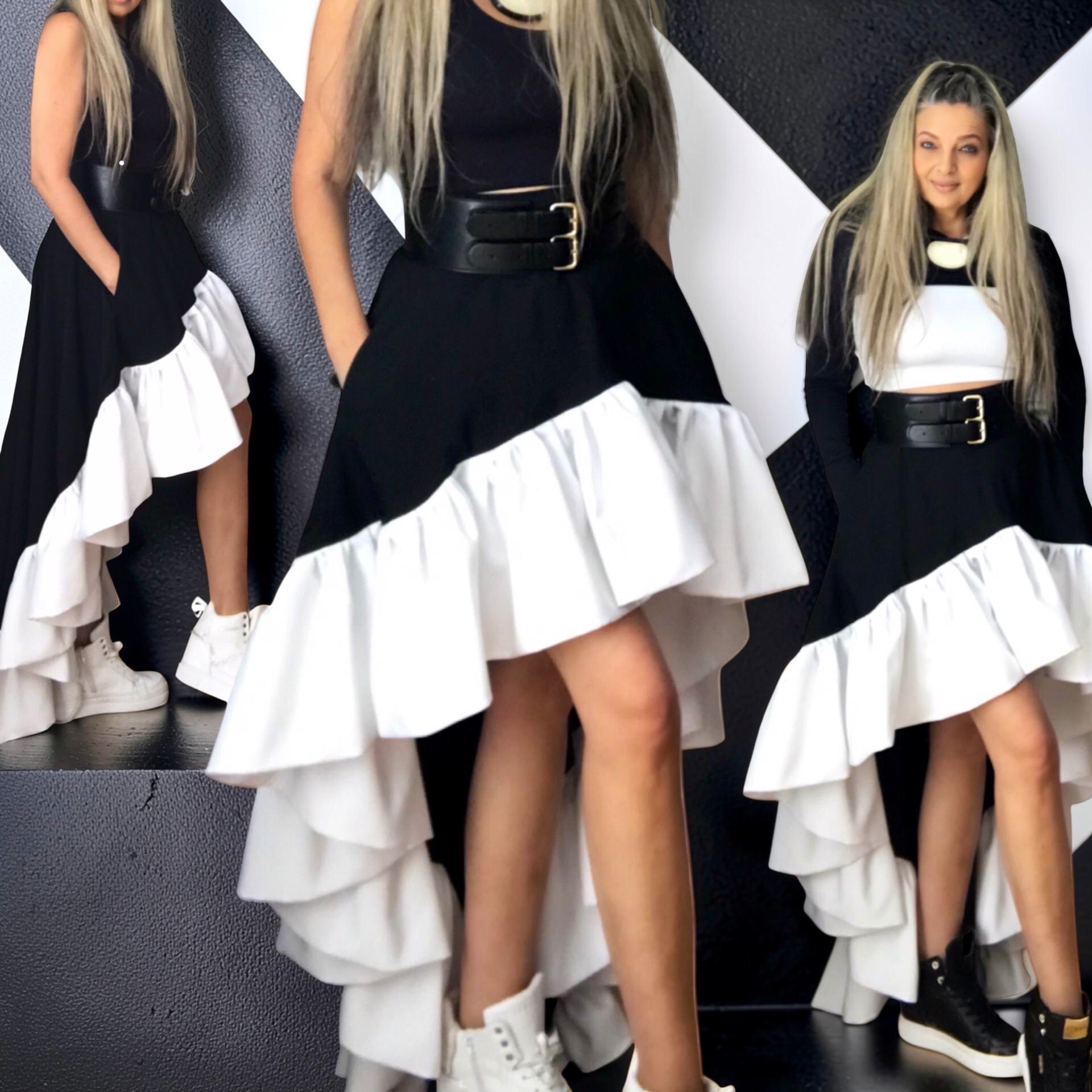 Designová asymetrická sukně BOROS SK-L-DBW01